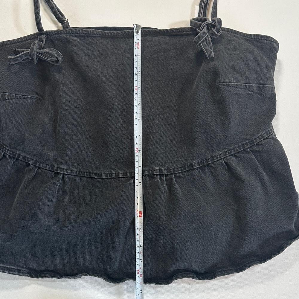 Gray Wash Denim Peplum Tank Top NWT XXL - Picture 6 of 8
